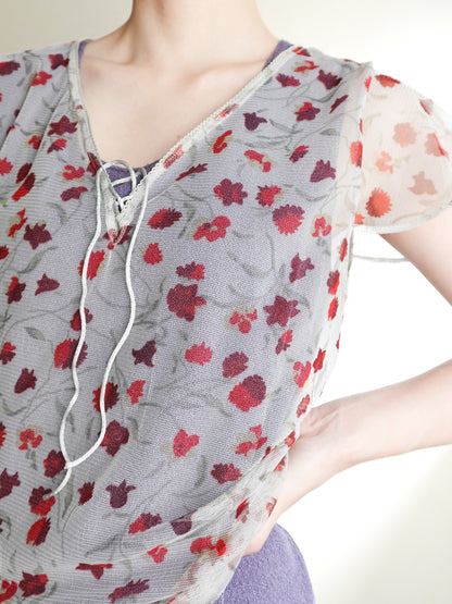 Sheer Flower Tops