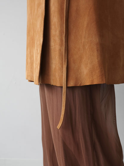 Italy “conbipel” Suede Wrap Skirt