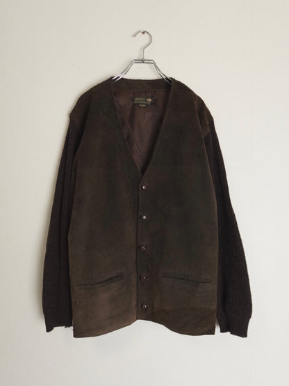 Suede Knit Docking Cardigan