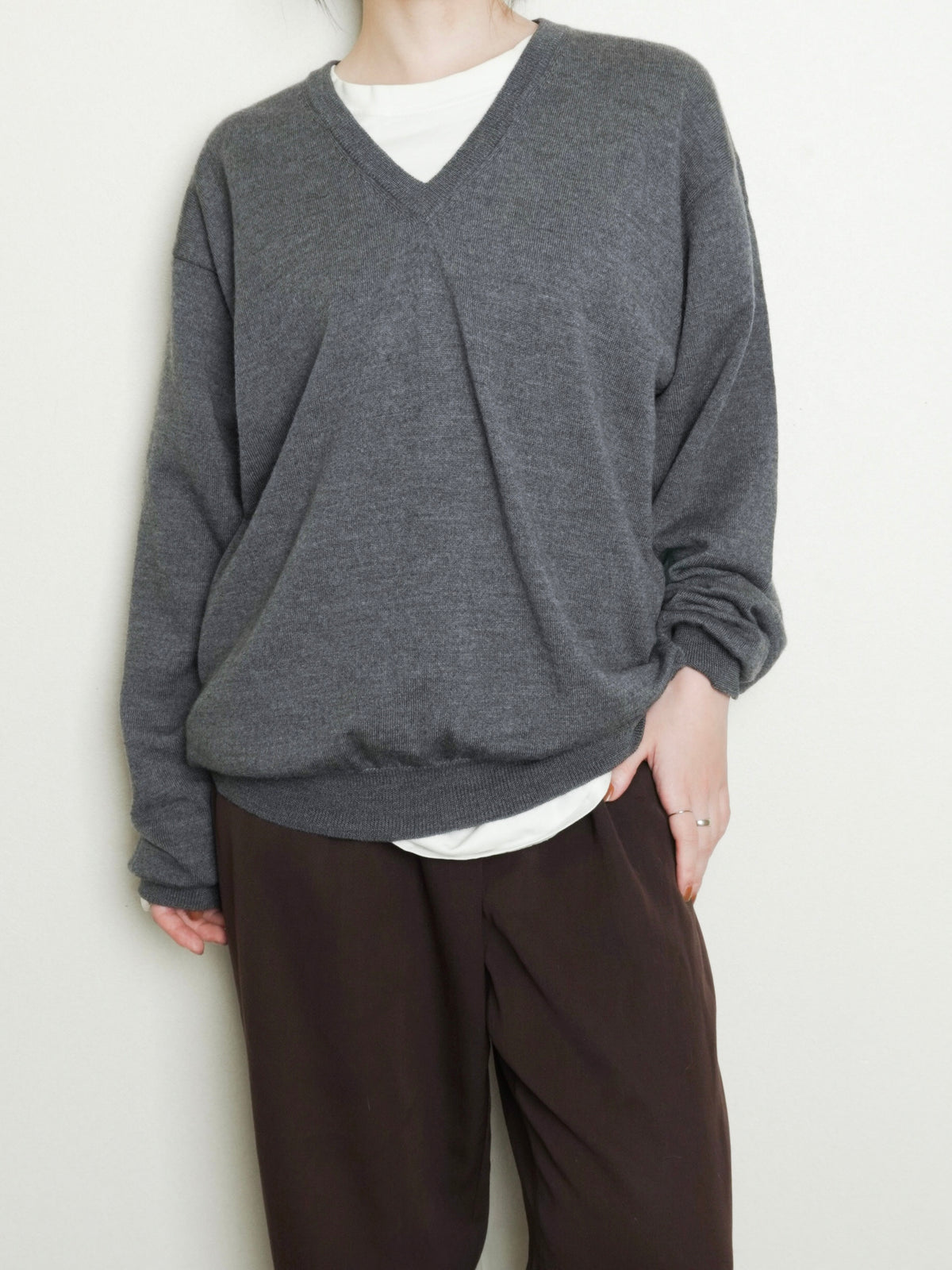 Merino Wool Vneck Knit