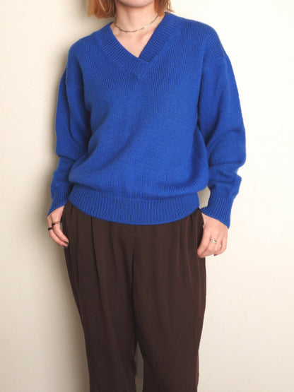Royal blue Vneck Knit