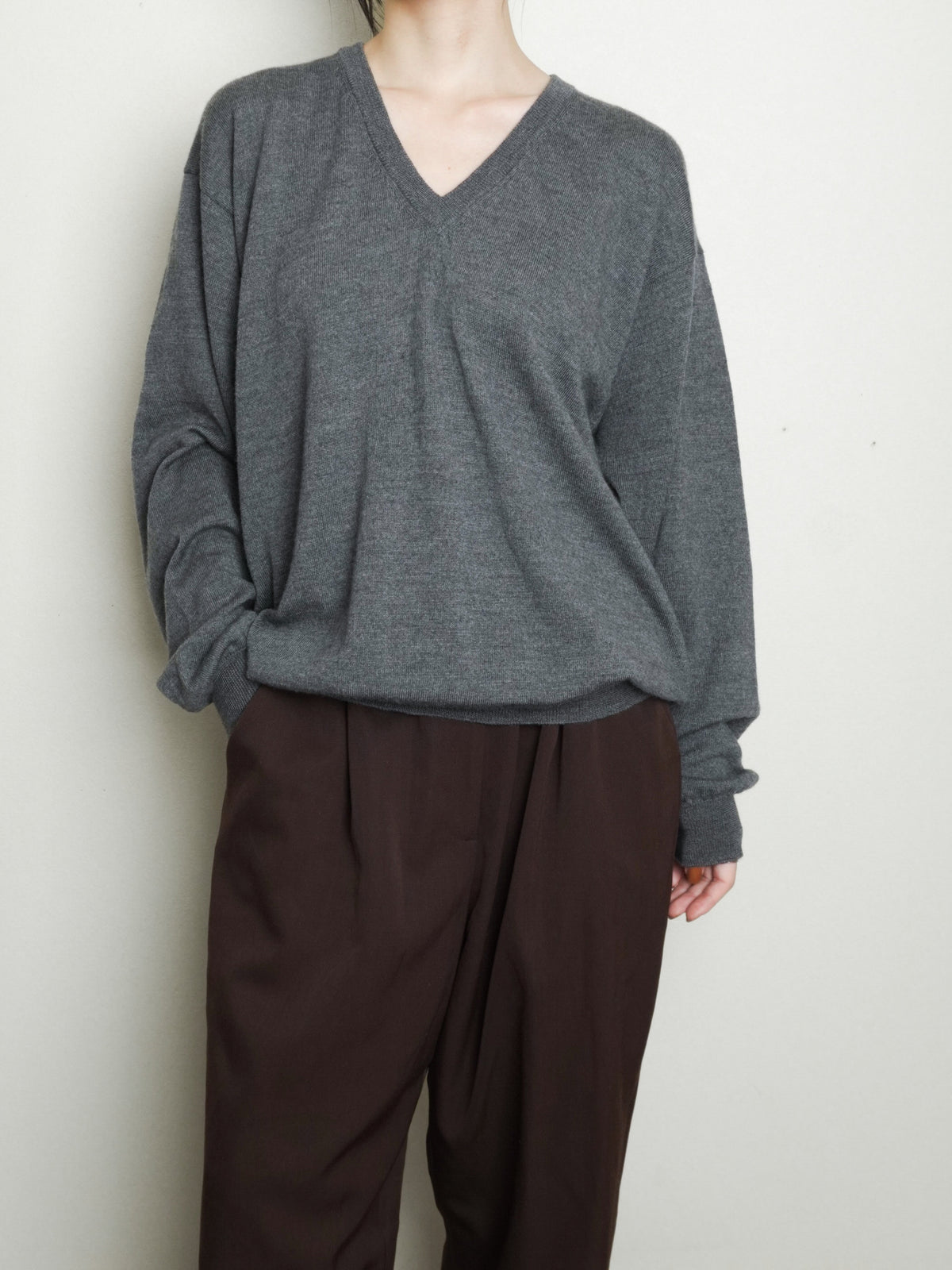 Merino Wool Vneck Knit