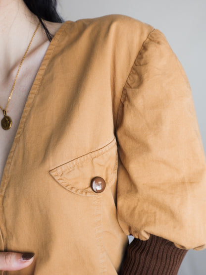 Puff Sleeve V-Neck Tops