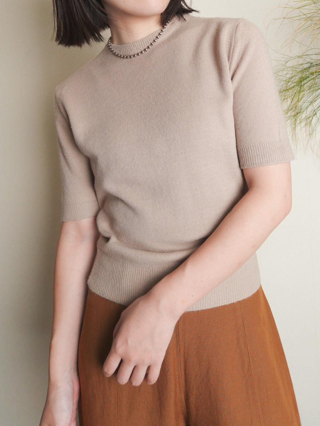 Half sleeve Knit BEIGE