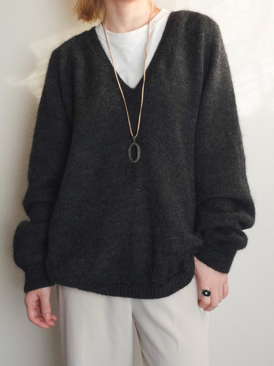 Elbow patch Vneck Knit