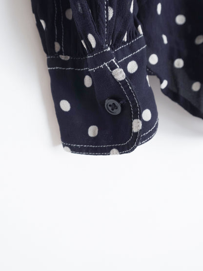 "POLO PALPH LAUREN" Dots Tie Blouse