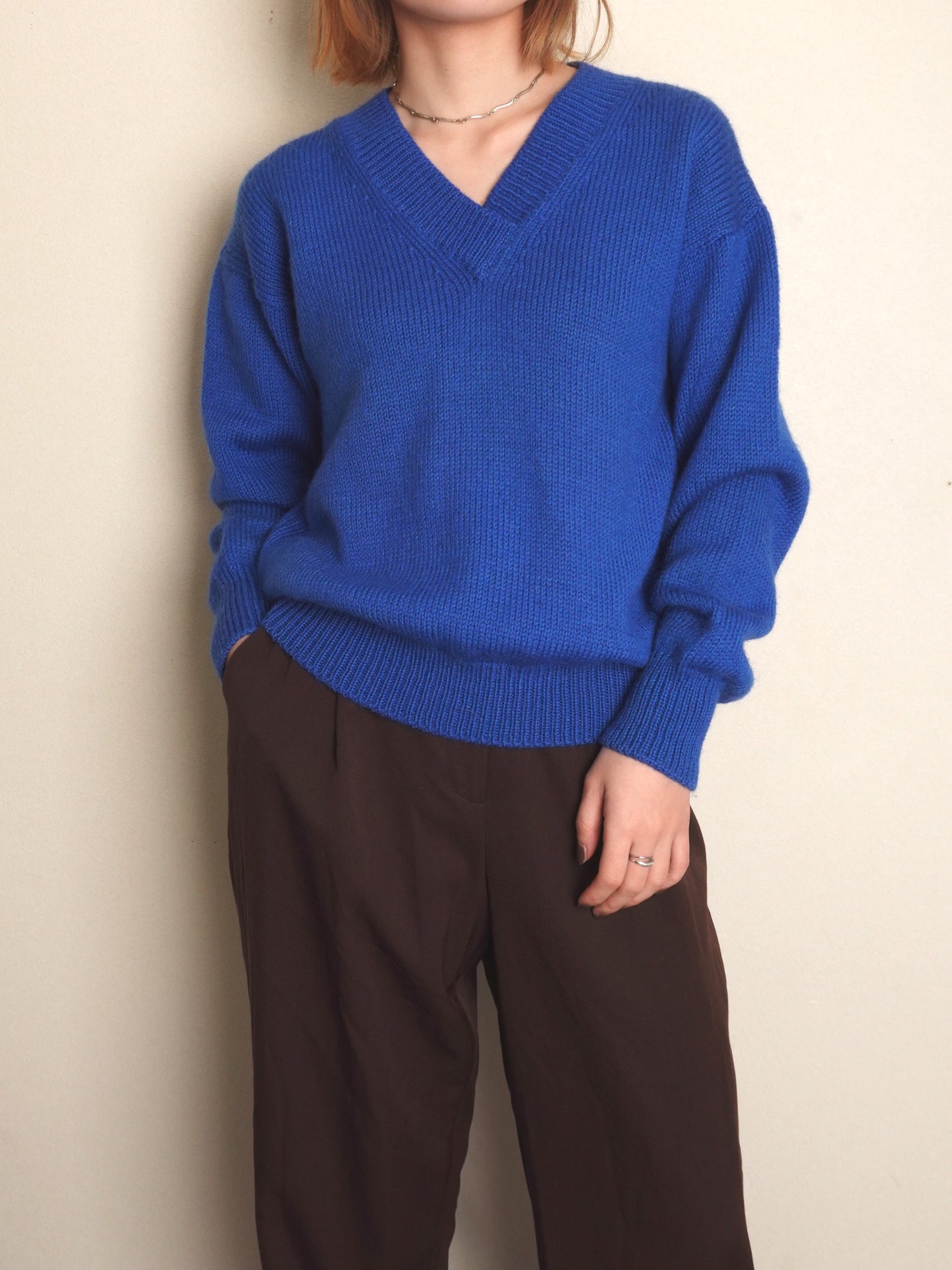 Royal blue Vneck Knit
