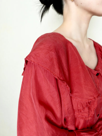 Frill Silk Blouse