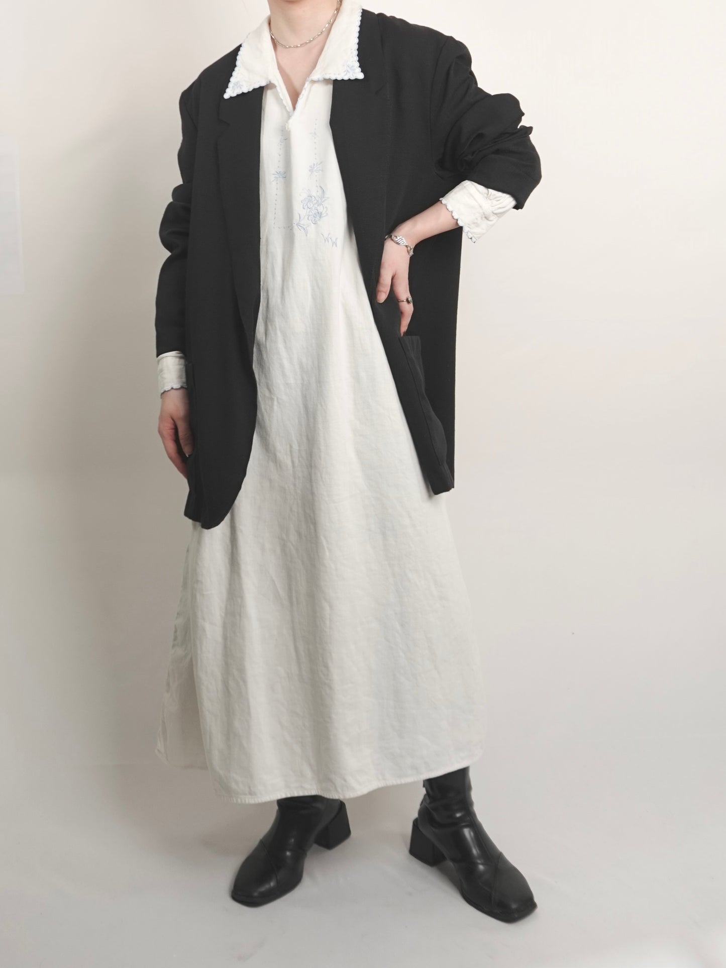 Embroidery Long Shirt Dress