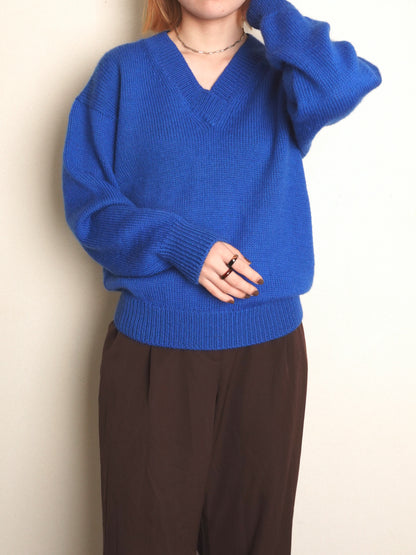 Royal blue Vneck Knit