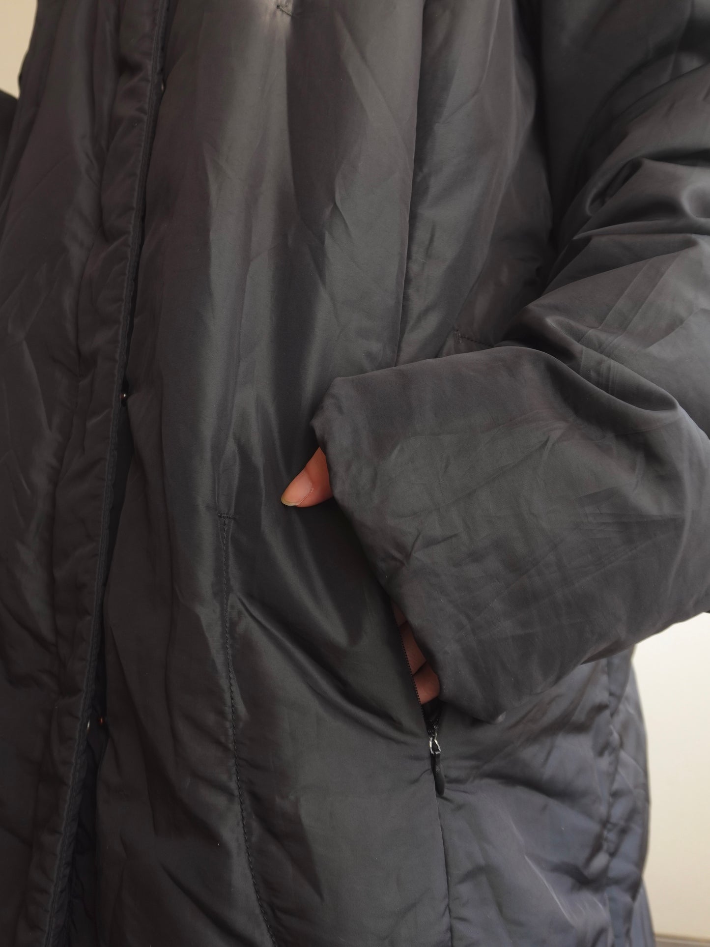 Padded Stand Collar Long Coat