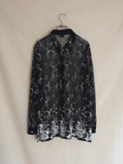 Sheer Embroidery Shirt