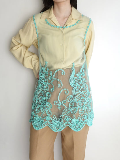 Embroidery Sheer Tops