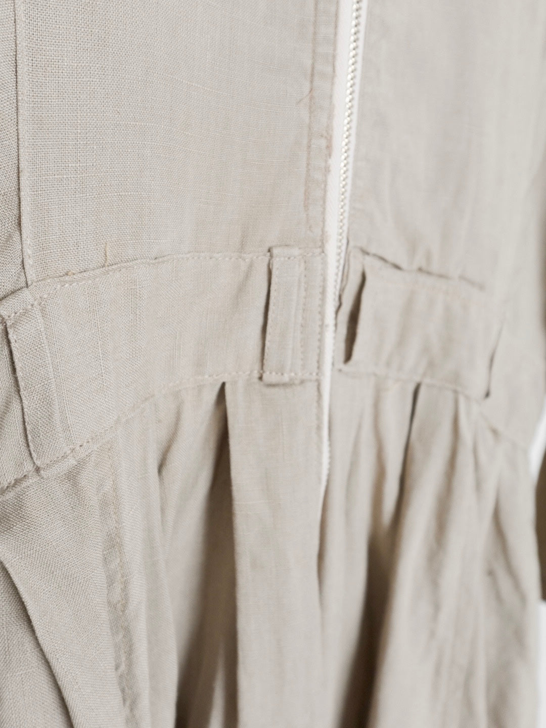 Linen Doublezip Gather Onepiece