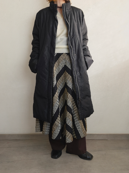 Padded Stand Collar Long Coat