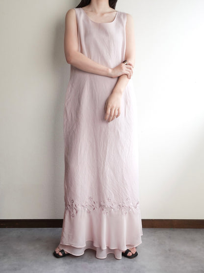 Back Button Sheer Hem Onepiece