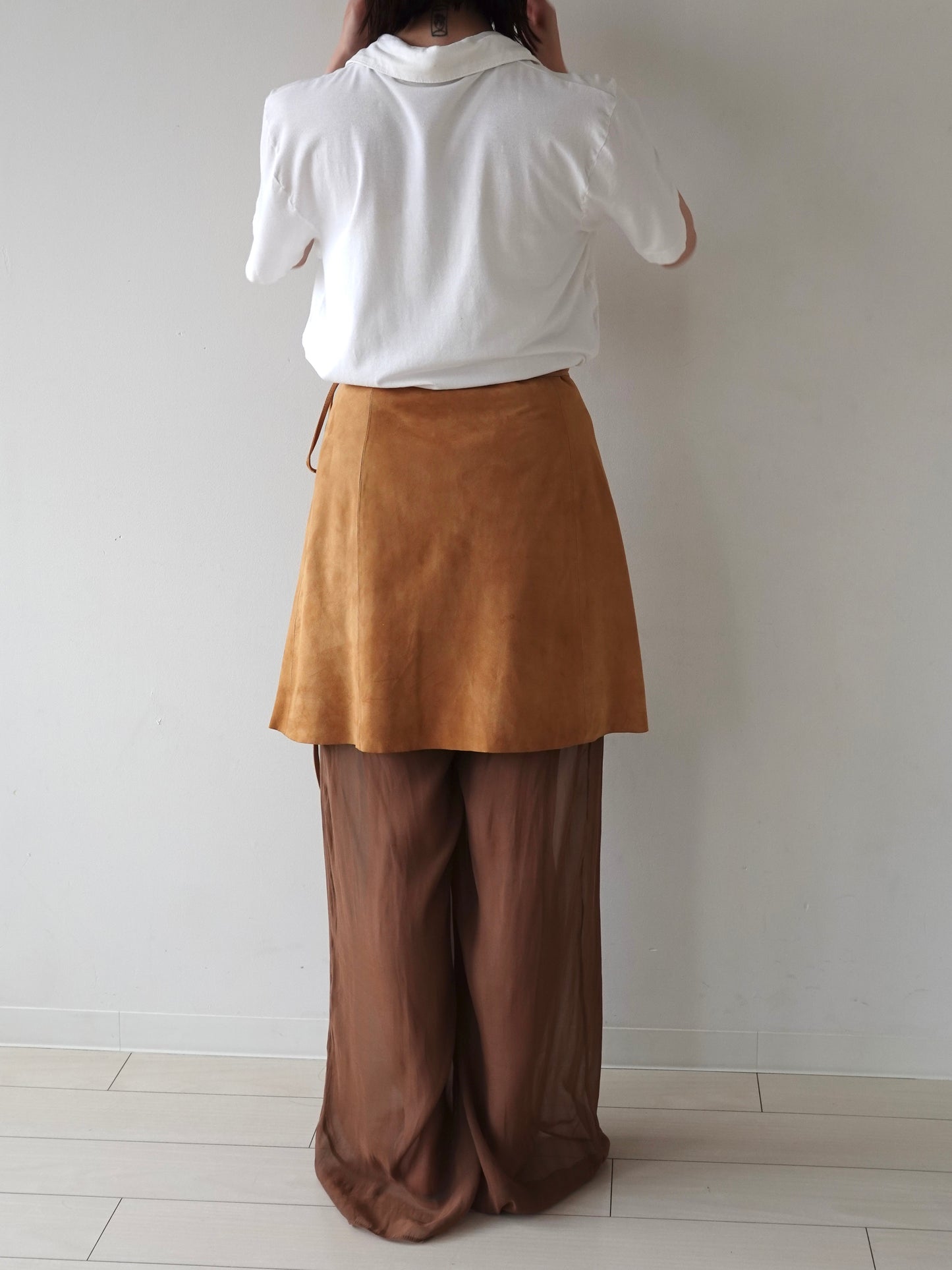 Italy “conbipel” Suede Wrap Skirt