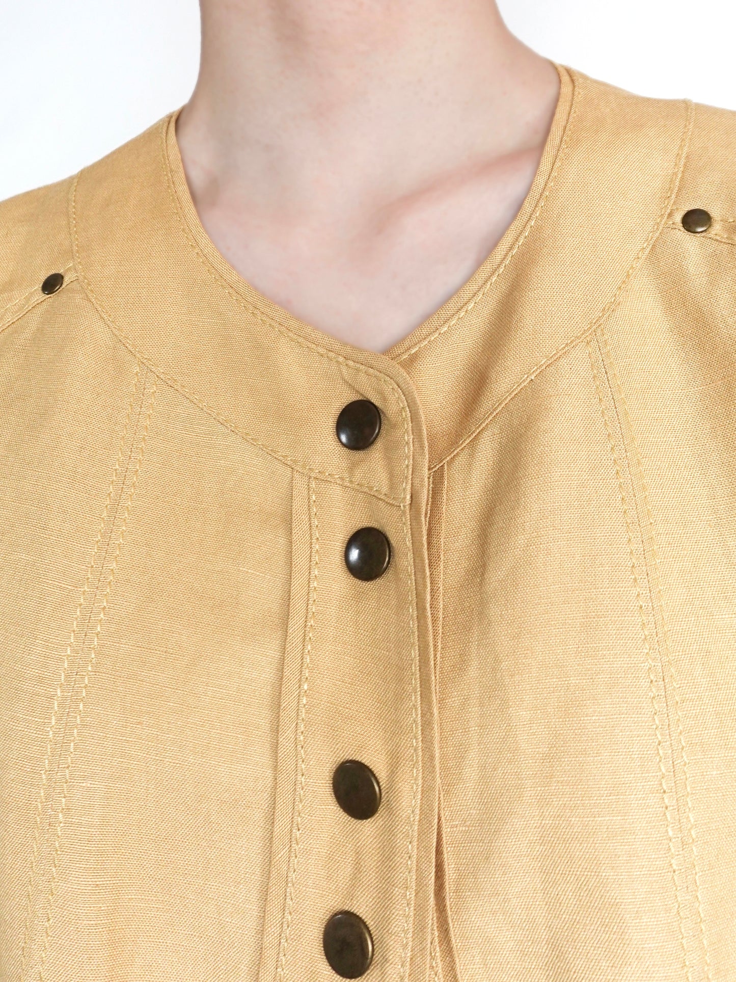 No collar Studs Jacket