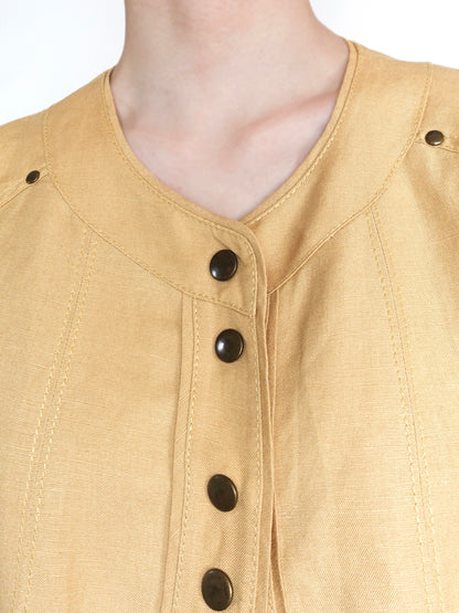 No collar Studs Jacket