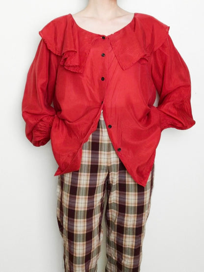 Frill Silk Blouse