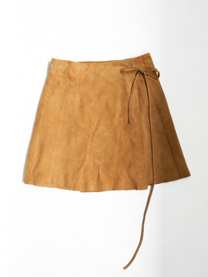 Italy “conbipel” Suede Wrap Skirt