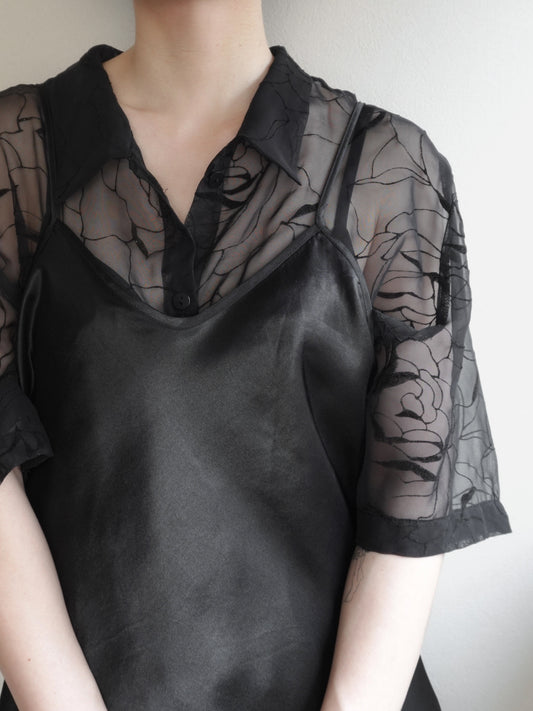 Sheer Flower Shirt