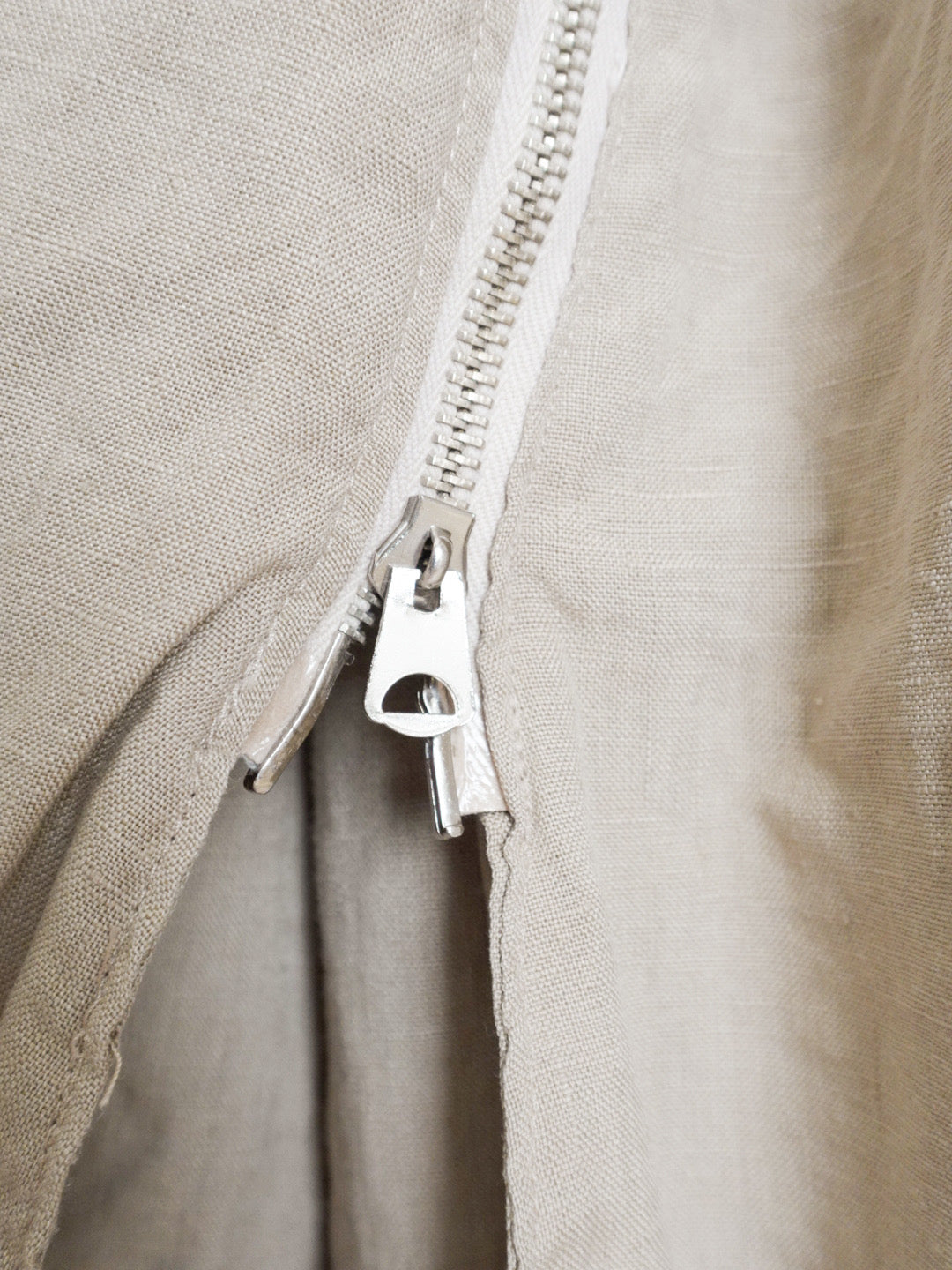 Linen Doublezip Gather Onepiece