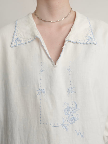 Embroidery Long Shirt Dress
