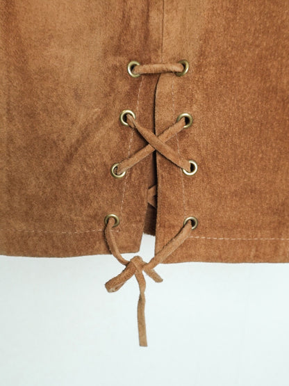 Suede Laceup Skirt