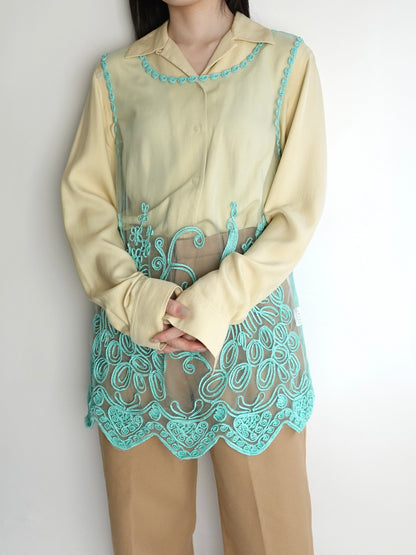 Embroidery Sheer Tops