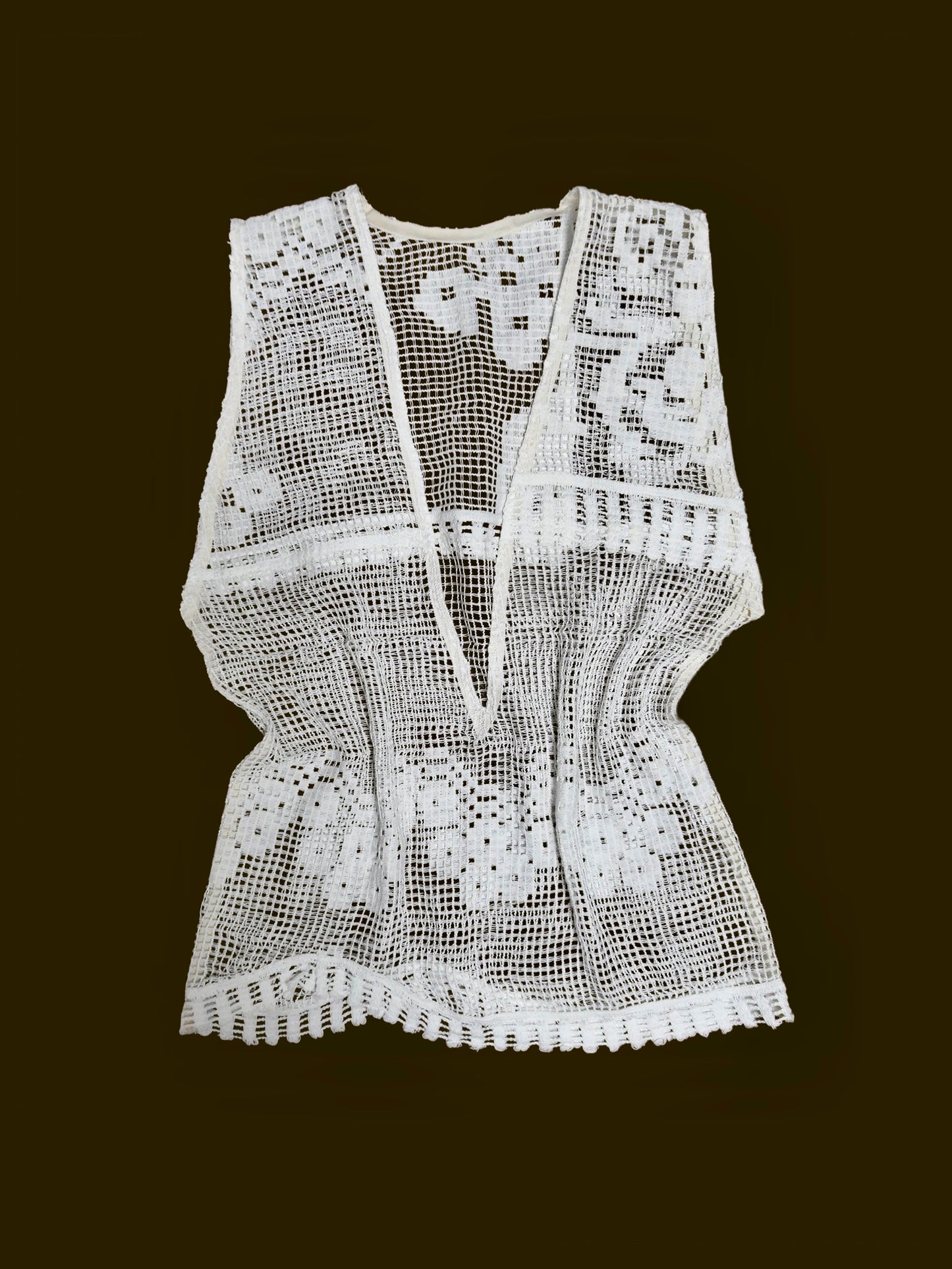 Remake Deep neck Crochet Vest