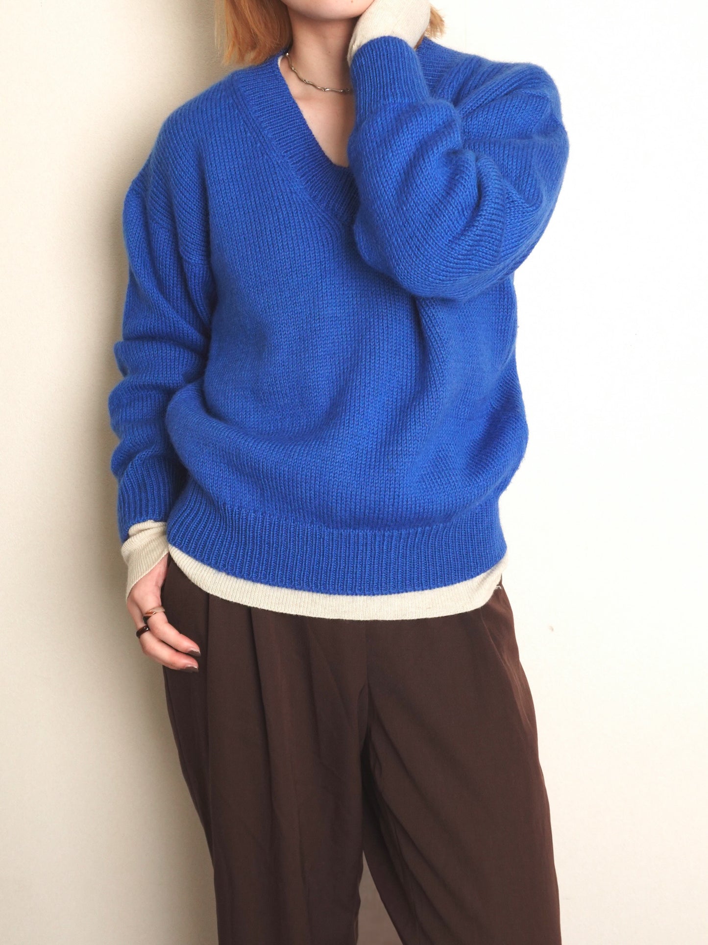 Royal blue Vneck Knit