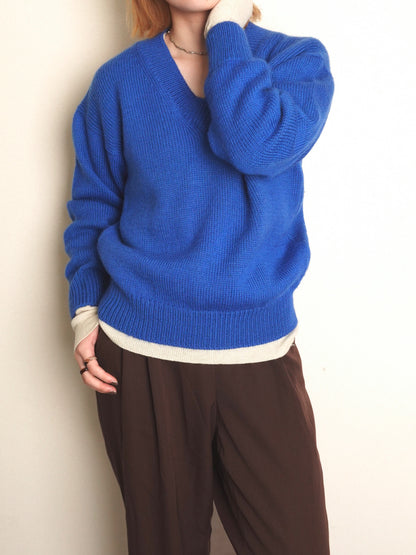 Royal blue Vneck Knit