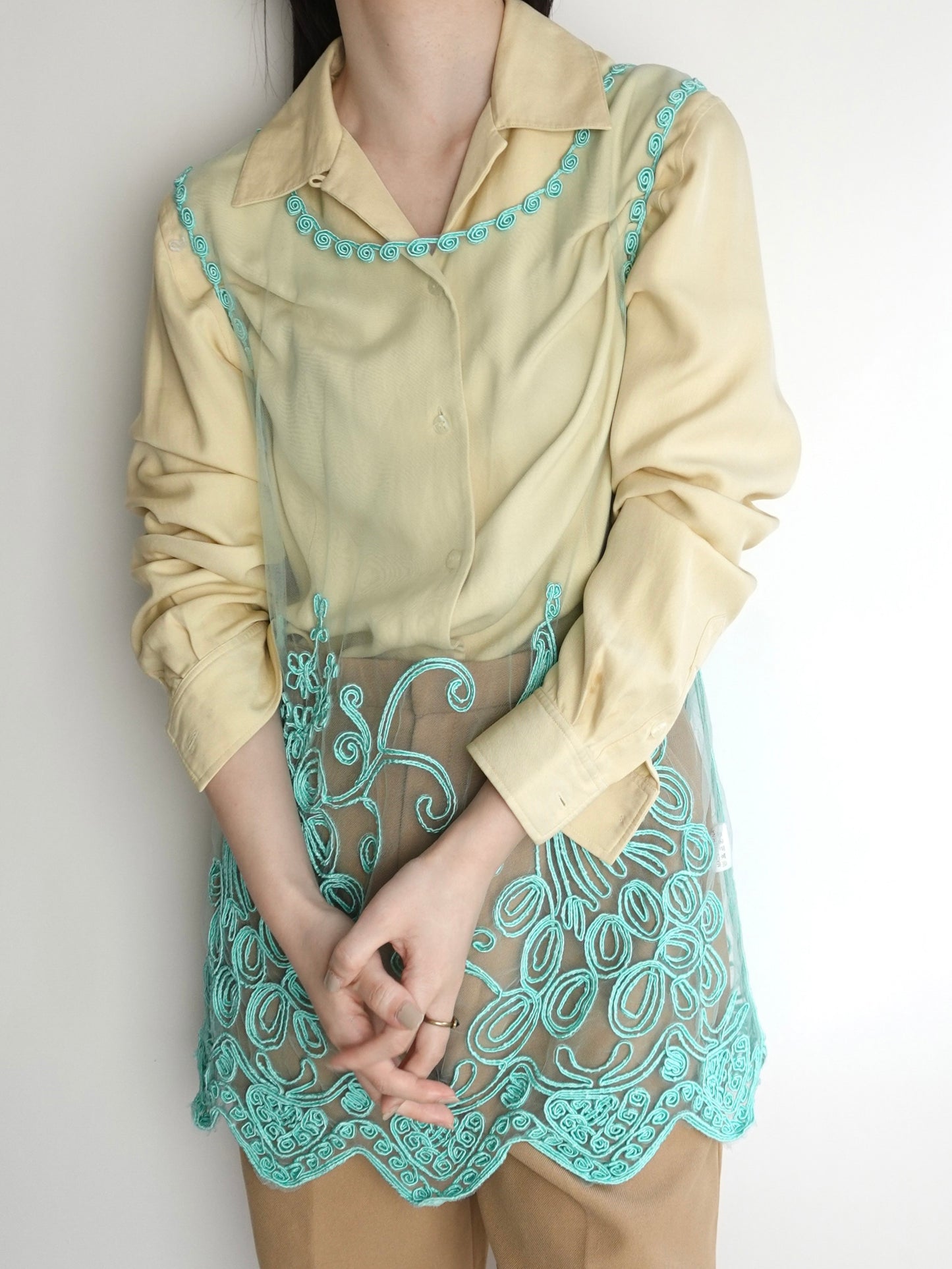 Embroidery Sheer Tops