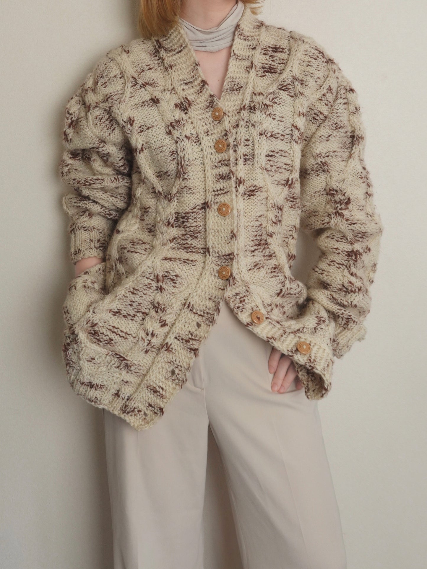 Marble Cable Knit Cardigan