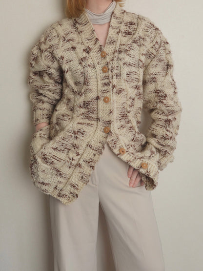Marble Cable Knit Cardigan