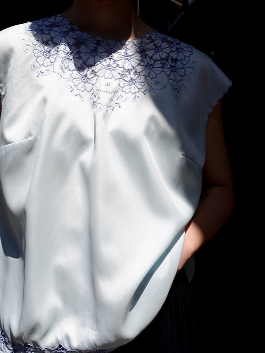 Flower embroidery Tops