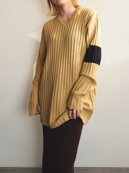 Rib Vneck Knit