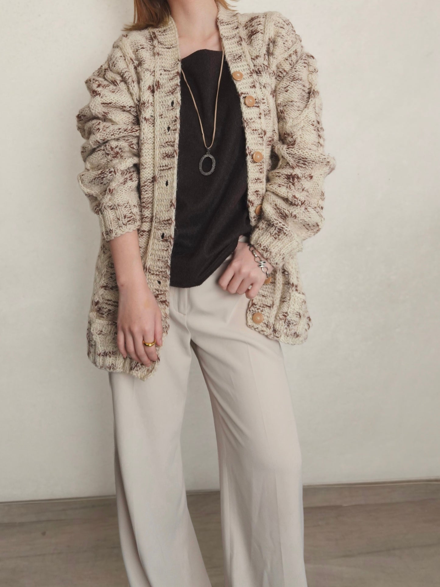 Marble Cable Knit Cardigan
