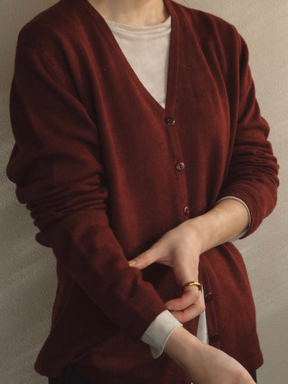 Burgundy Knit Cardigan