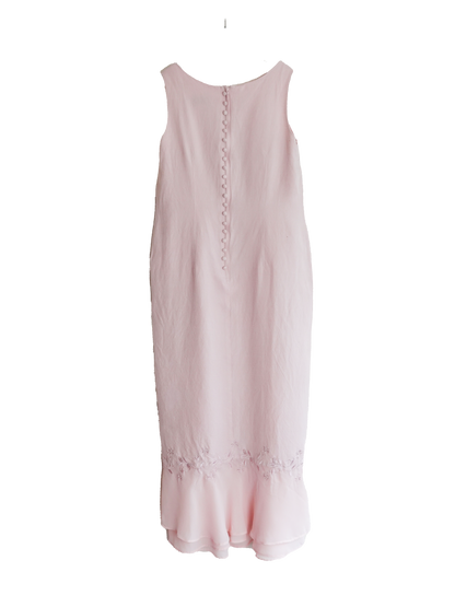 Back Button Sheer Hem Onepiece