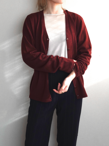 Burgundy Knit Cardigan