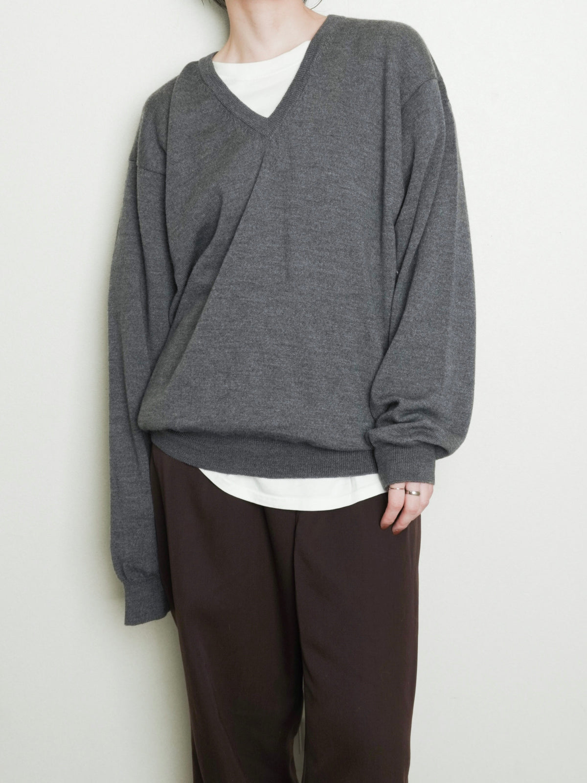 Merino Wool Vneck Knit