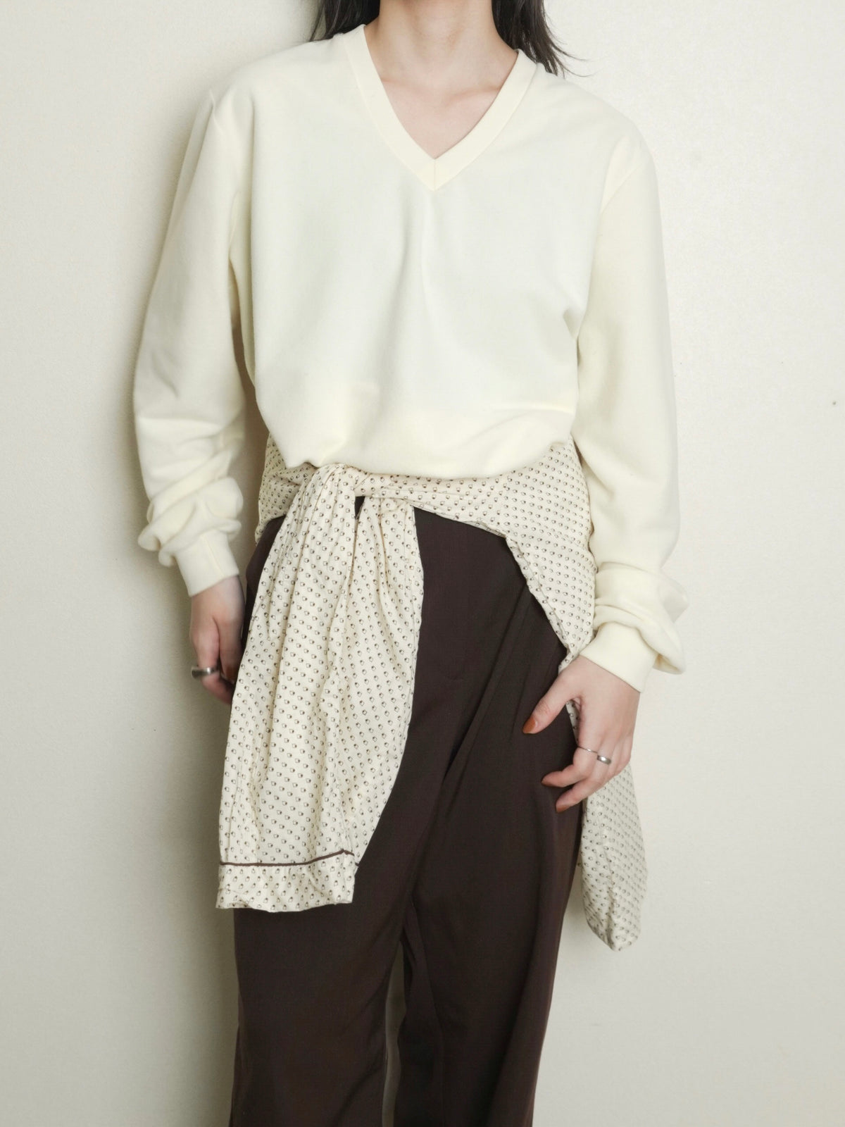 Fleece Vneck Tops