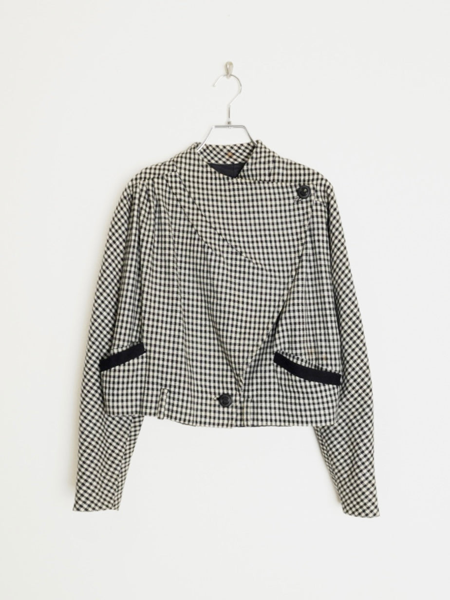 80s Gingham Check Jacket