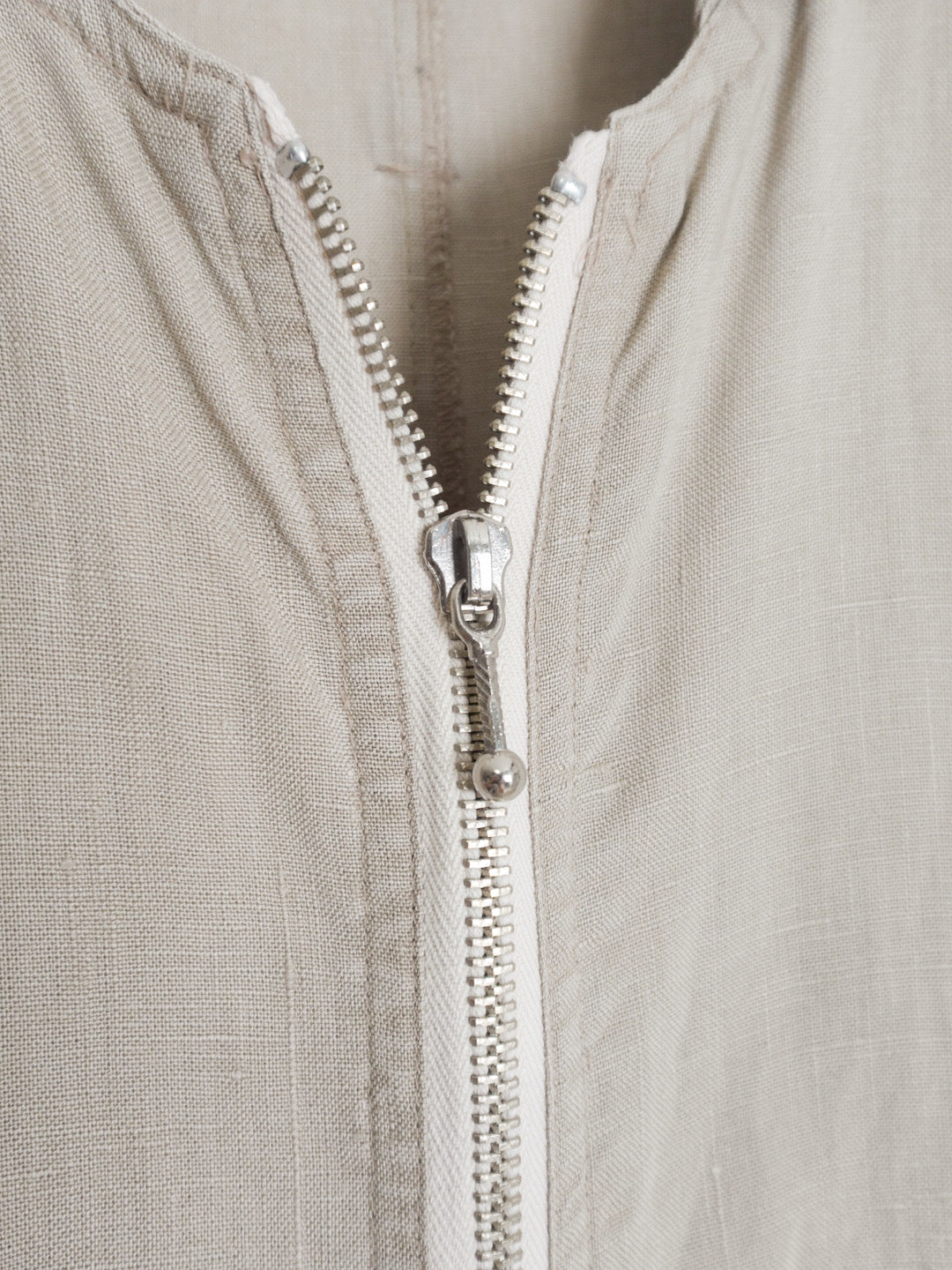 Linen Doublezip Gather Onepiece