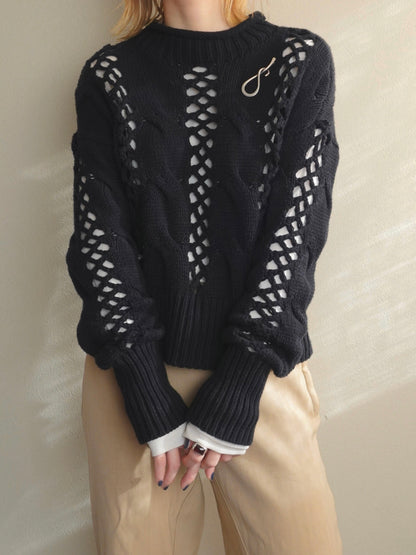 Openwork Knit Sweater