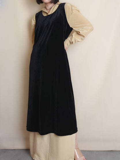 90s Velours Sleeveless Onepiece