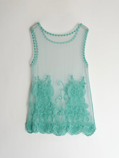Embroidery Sheer Tops