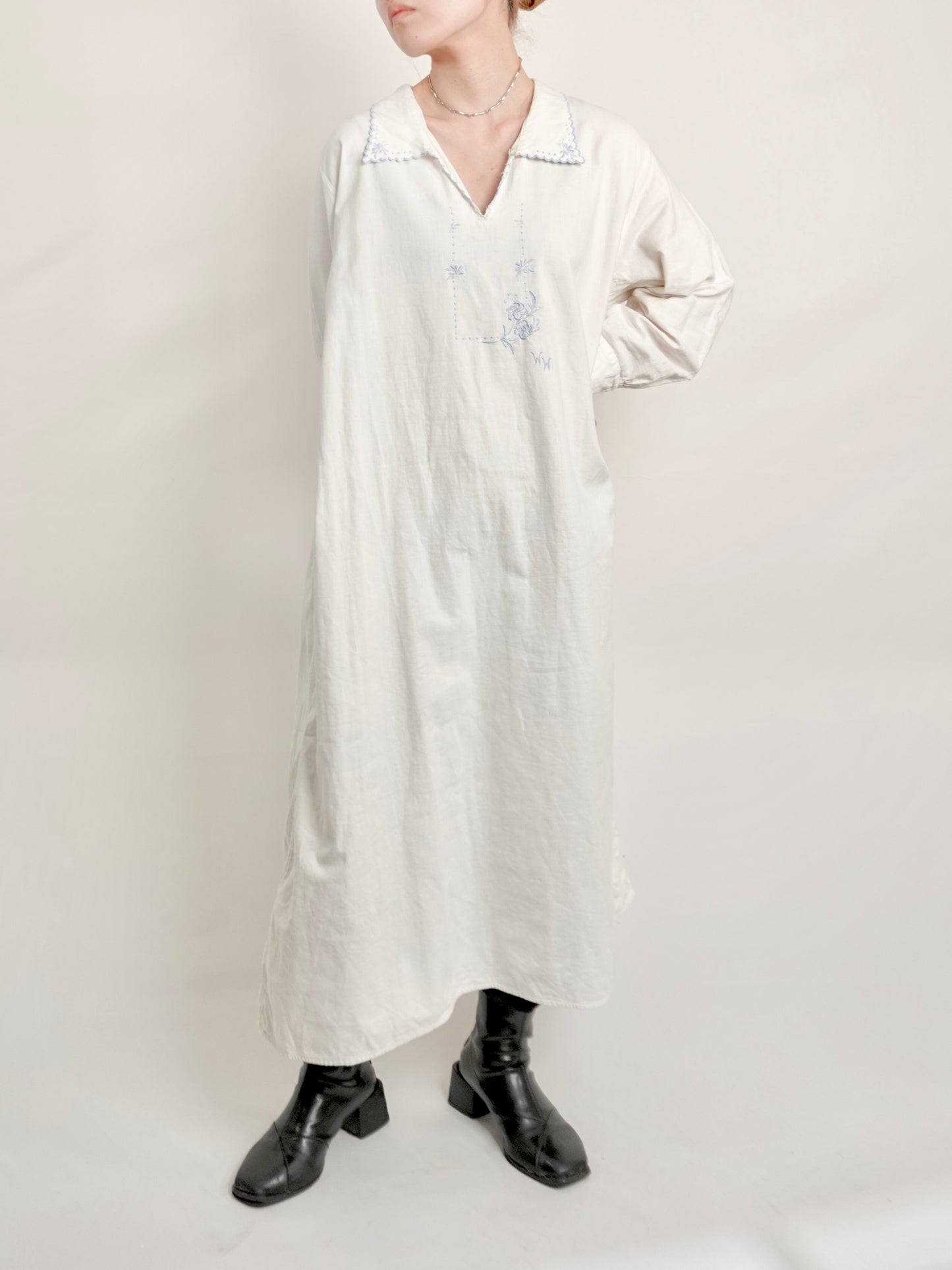 Embroidery Long Shirt Dress